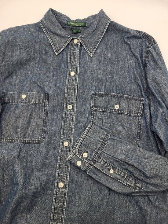 Ralph Lauren Tops - Ralph Lauren Jeans Company VTG Button Up Chambray Denim Classic Shirt XL Womens